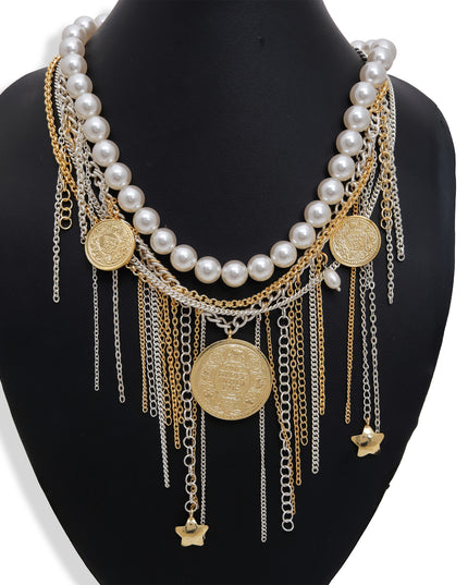 Royal Coin Cascade Necklace
