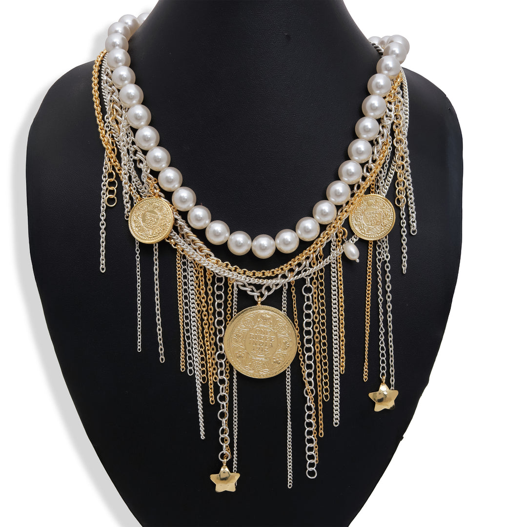 Royal Coin Cascade Necklace