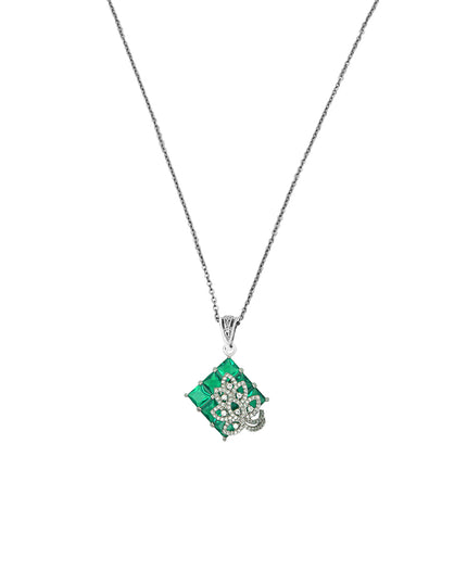 Eira Set – Green Crystal Pendant & Earrings