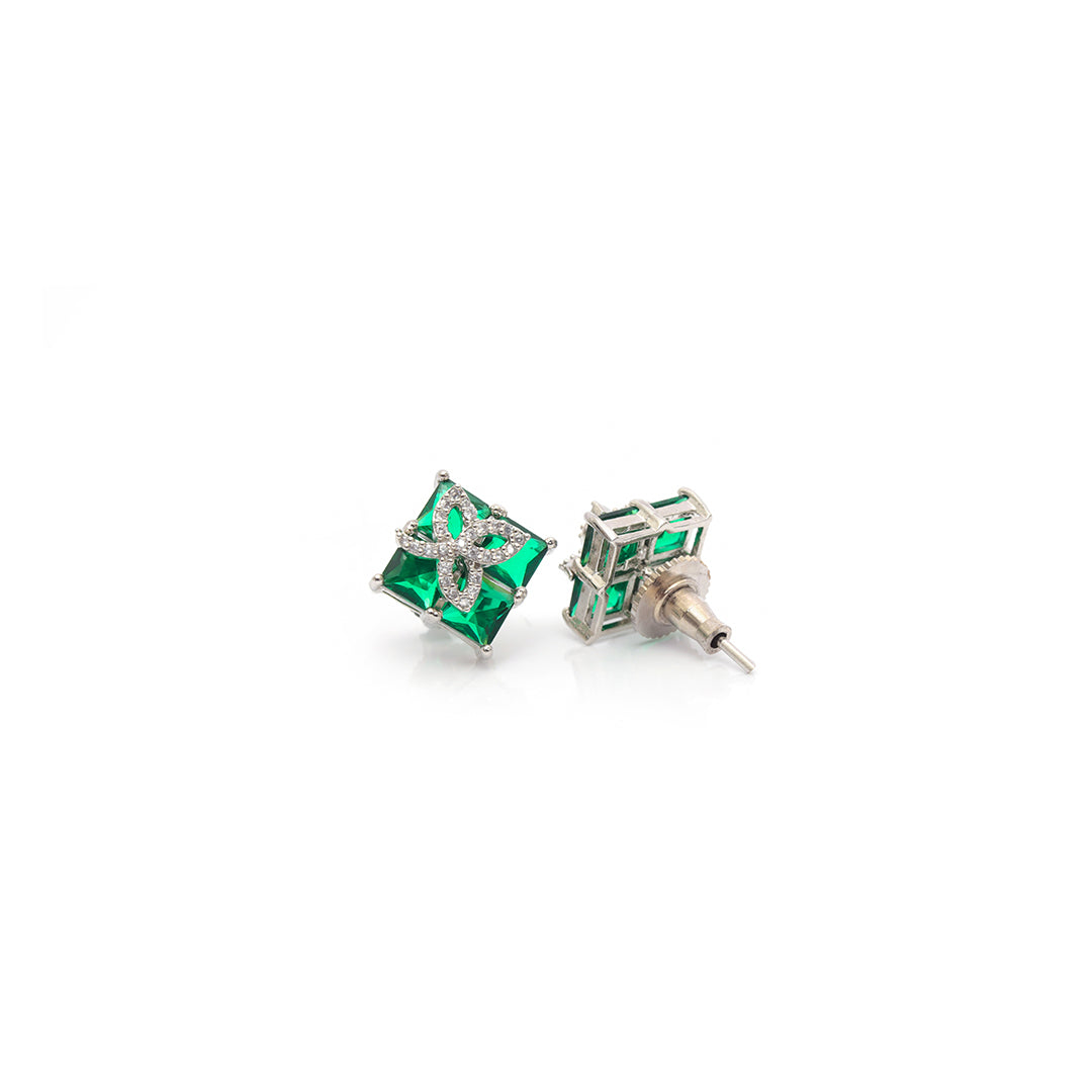 Eira Set – Green Crystal Pendant & Earrings