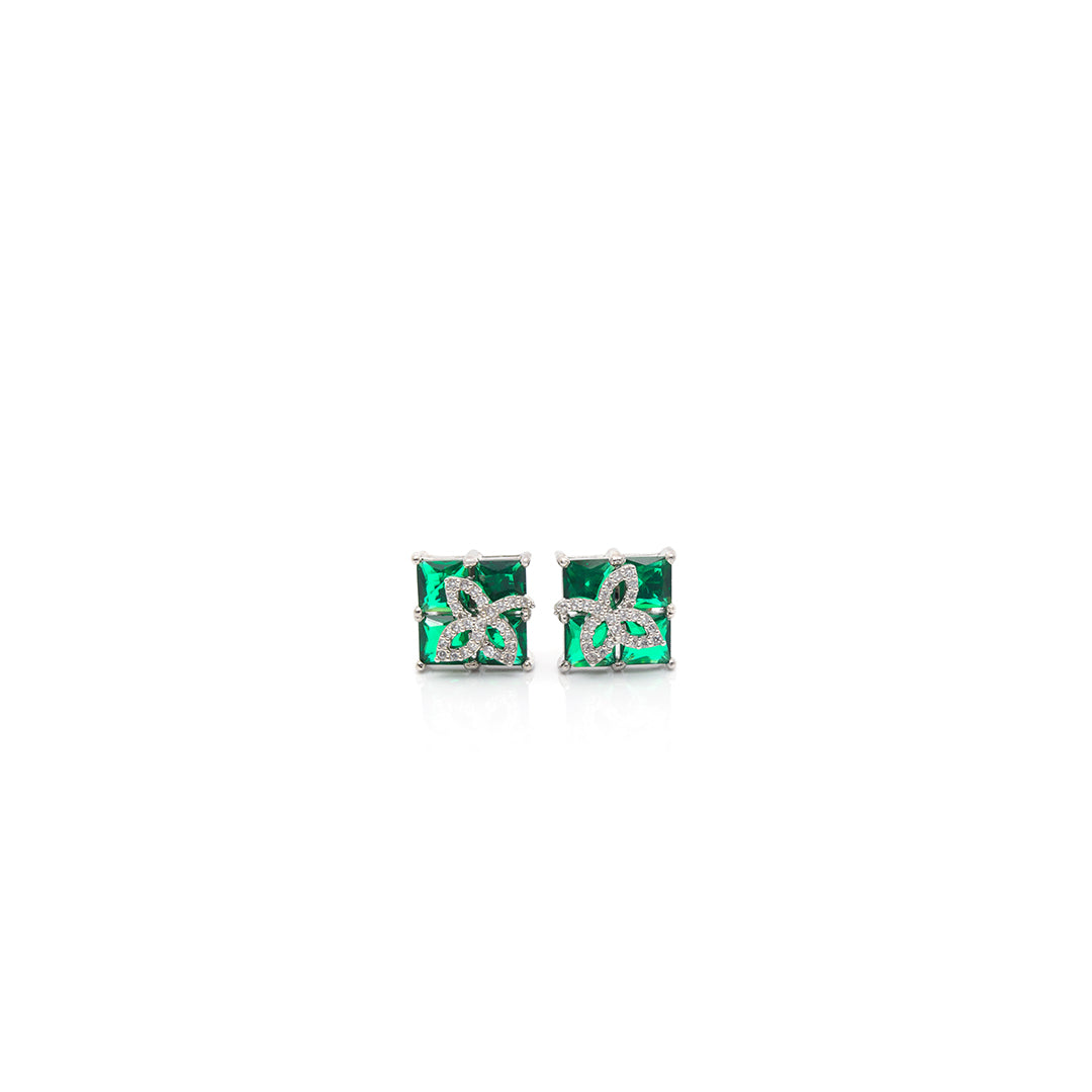 Eira Set – Green Crystal Pendant & Earrings
