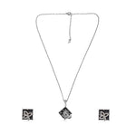 Load image into Gallery viewer, Zoya Set – Black Stone Pendant &amp; Earrings

