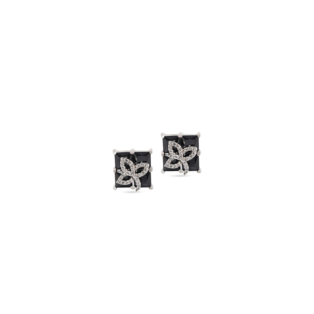 Zoya Set – Black Stone Pendant & Earrings