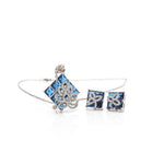 Load image into Gallery viewer, Ravya Set – Blue Crystal Pendant &amp; Earrings
