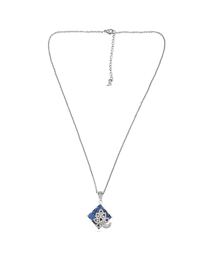Ravya Set – Blue Crystal Pendant & Earrings