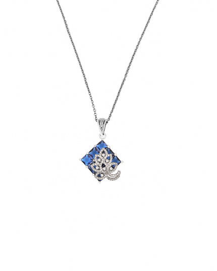 Ravya Set – Blue Crystal Pendant & Earrings