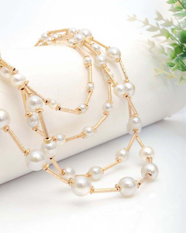 Pearl Cascade Rope Necklace