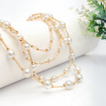 Load image into Gallery viewer, Pearl Cascade Rope Necklace
