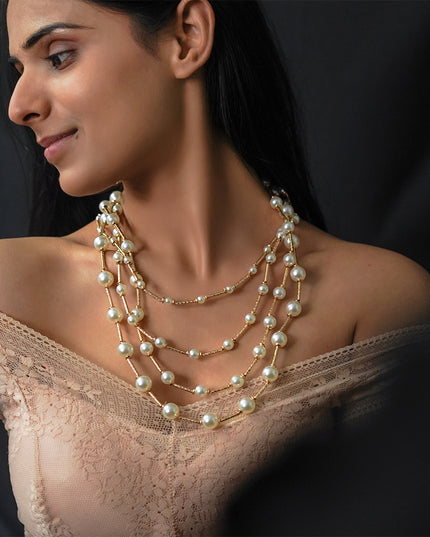 Pearl Cascade Rope Necklace