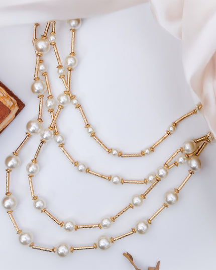 Pearl Cascade Rope Necklace