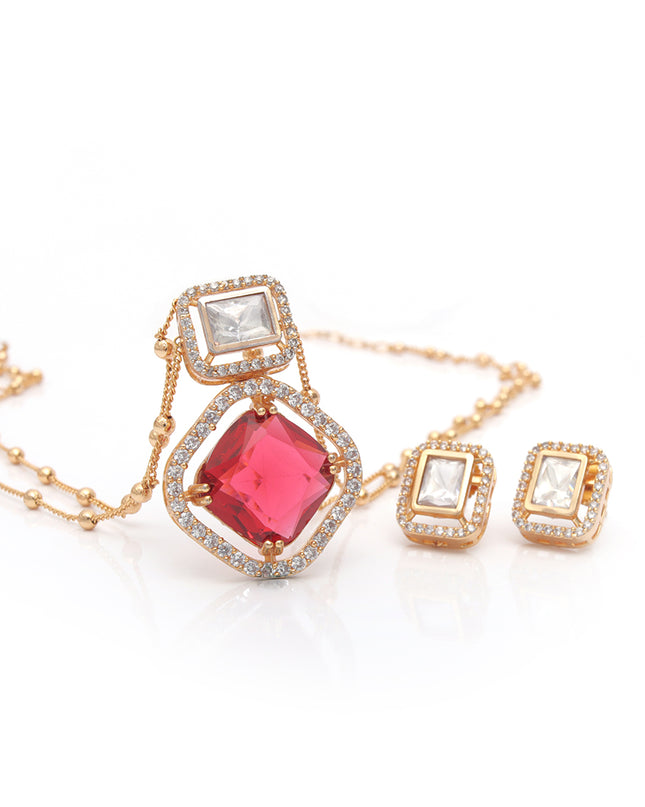 Ruby Prism Necklace Set