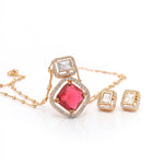 Load image into Gallery viewer, Ruby Prism Necklace Set
