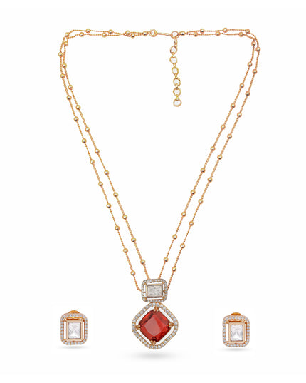 Ruby Prism Necklace Set