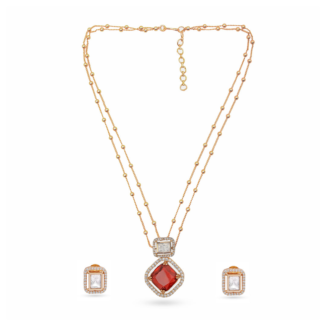 Ruby Prism Necklace Set