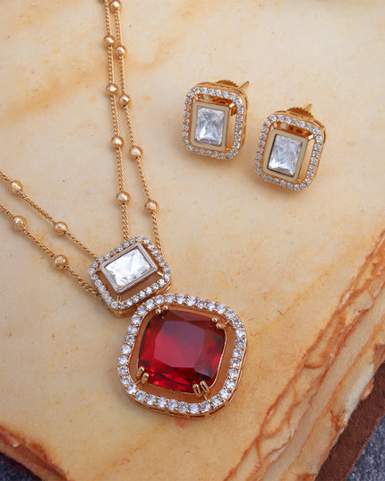 Ruby Prism Necklace Set