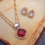 Load image into Gallery viewer, Ruby Prism Necklace Set
