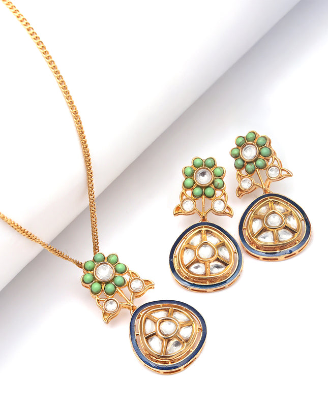 Meenakari Neel Gulab Set