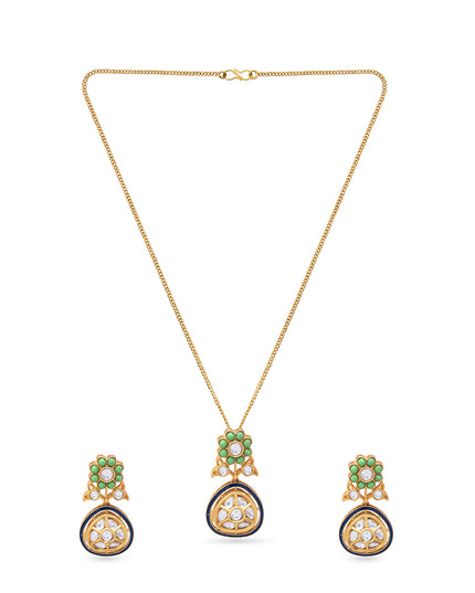 Meenakari Neel Gulab Set