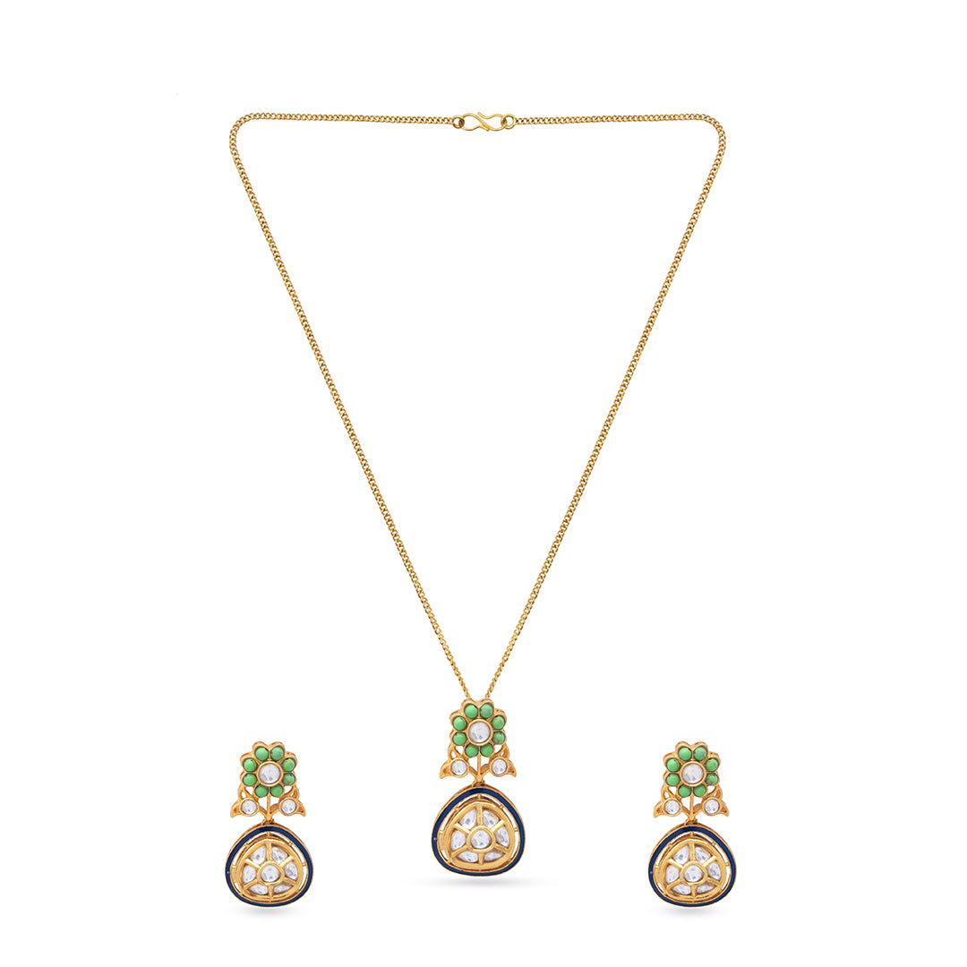 Meenakari Neel Gulab Set