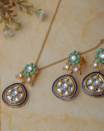 Meenakari Neel Gulab Set