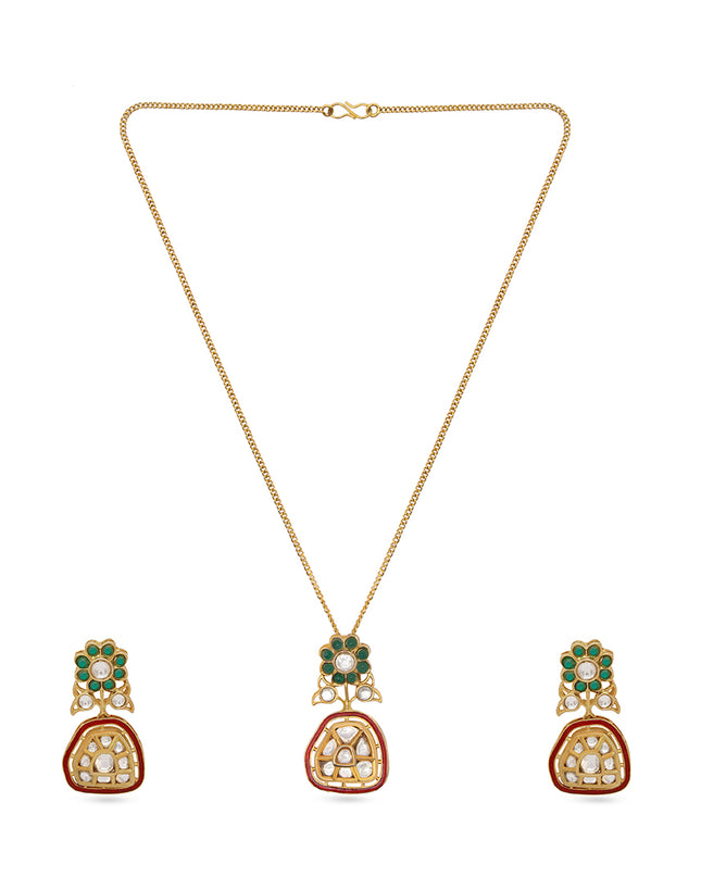 Meenakari Maroon Gulab Set