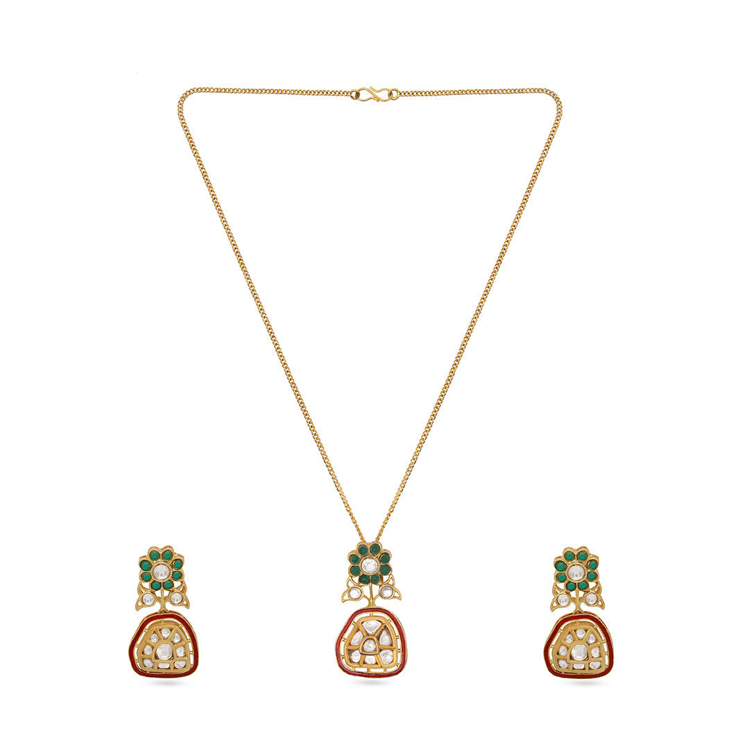 Meenakari Maroon Gulab Set