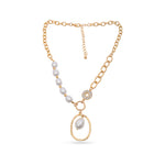 Load image into Gallery viewer, Ava Asymmetrical Pearl Link Necklace
