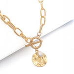 Load image into Gallery viewer, Zora Textured Coin Necklace
