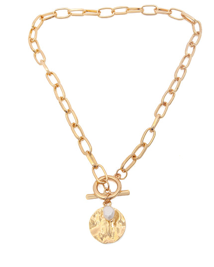 Zora Textured Coin Necklace