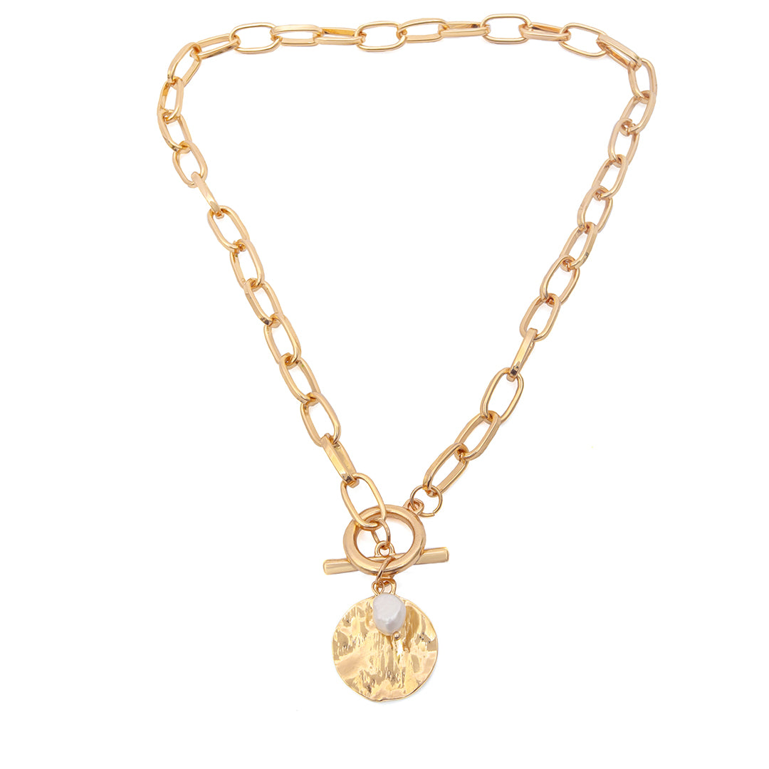 Zora Textured Coin Necklace