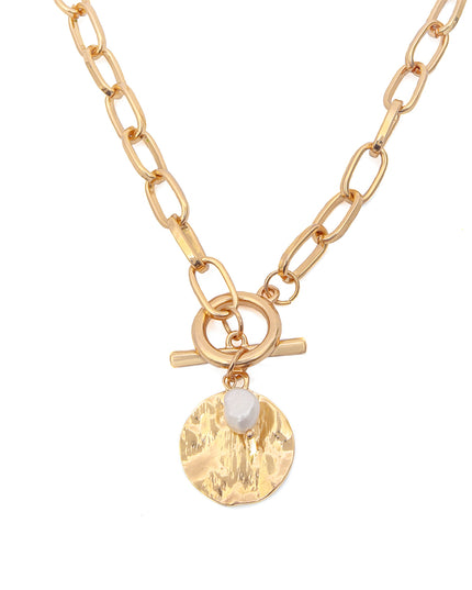 Zora Textured Coin Necklace