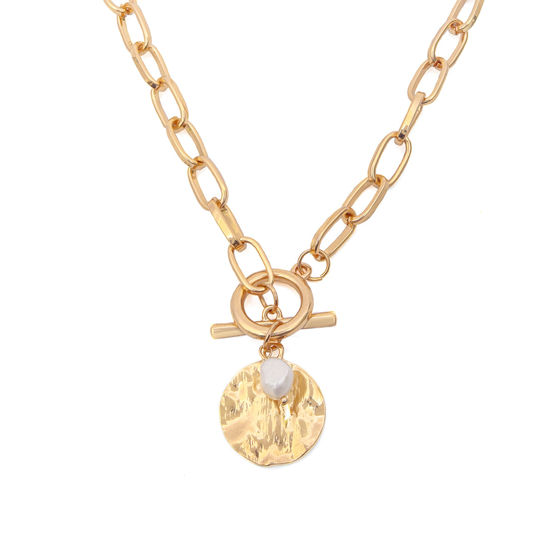 Zora Textured Coin Necklace