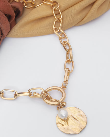 Zora Textured Coin Necklace