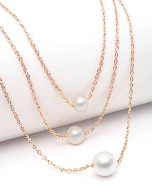Lia Trio Pearl Drop Chain