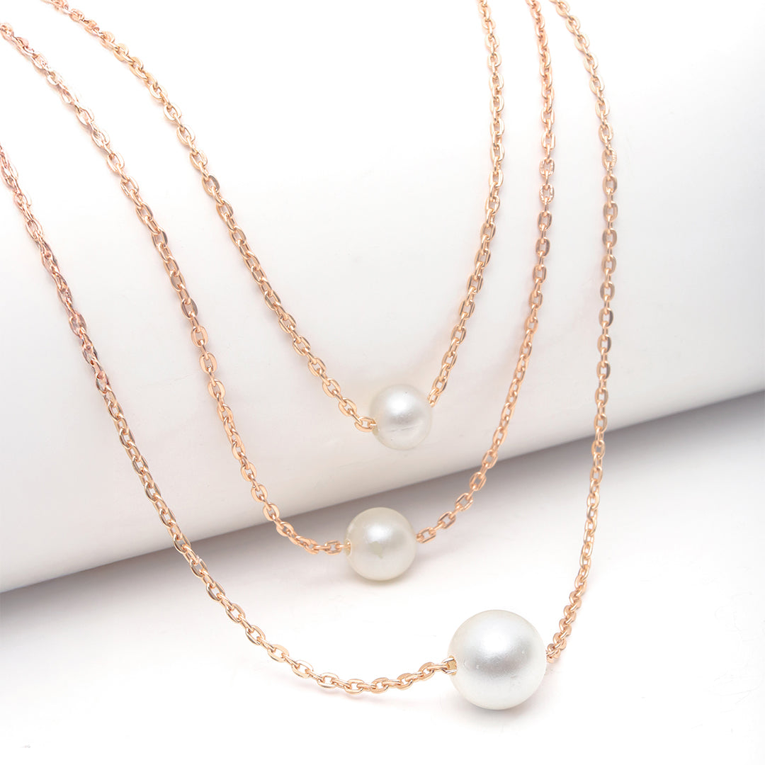 Lia Trio Pearl Drop Chain