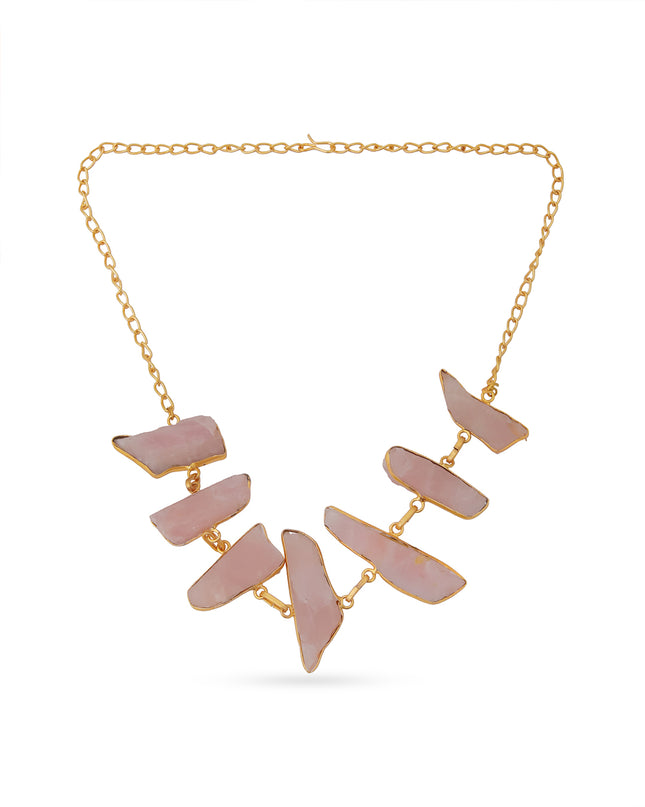 Crag Rose Quartz Statement Necklace Set