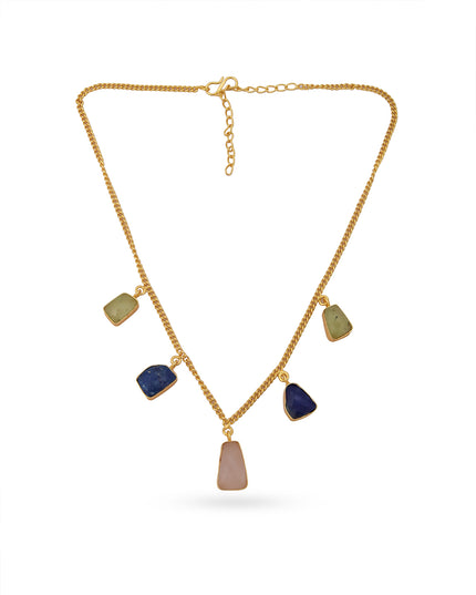 Crag Sapphire Stone Statement Necklace Set