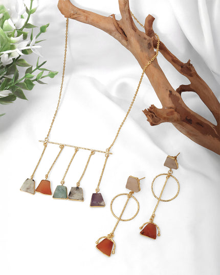 Crag Earthstone Dangle Necklace Set