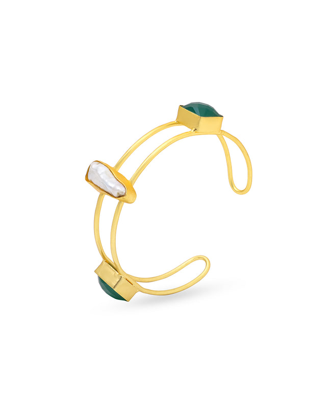 Baroque Stone Charm Cuff