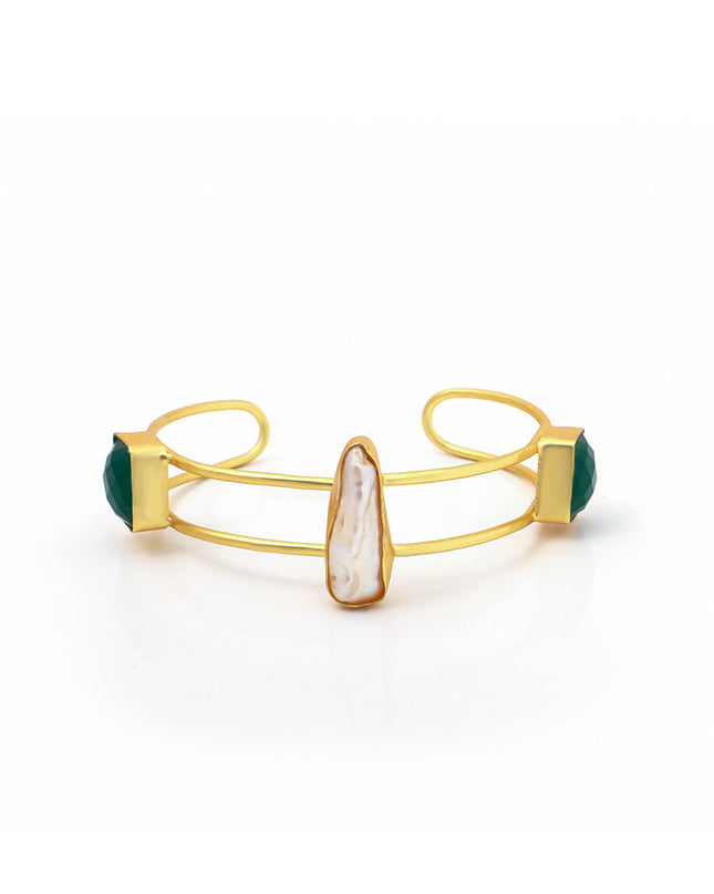 Baroque Stone Charm Cuff