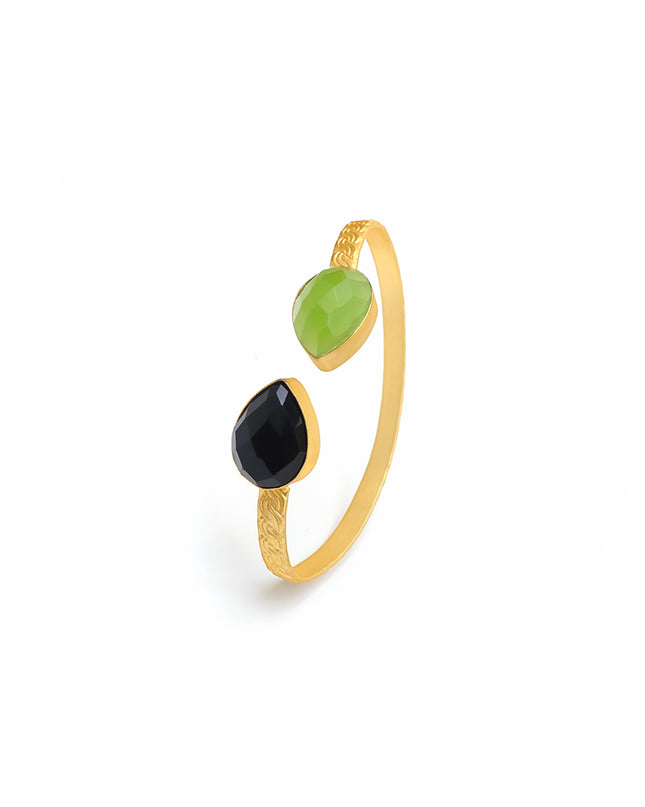 Olive Noir Textured Bangle