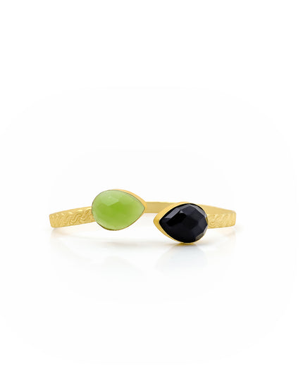 Olive Noir Textured Bangle