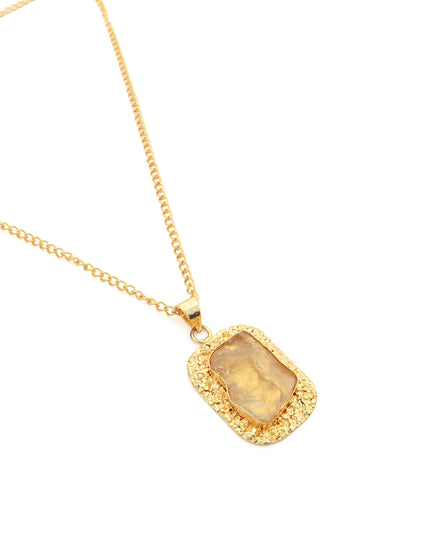 Crag Pendant – Honey Quartz