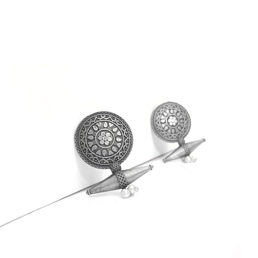Damaru Medallion Studs