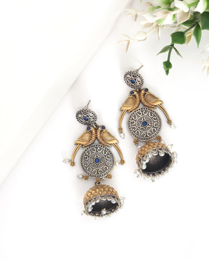 Royal Bluebird Dome Jhumkas