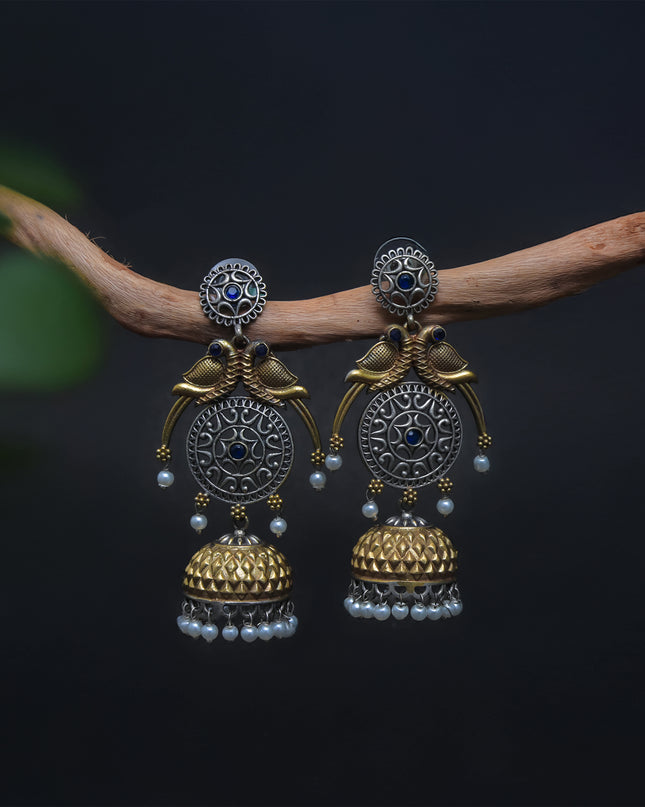 Royal Bluebird Dome Jhumkas