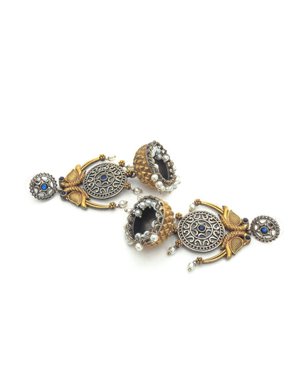 Royal Bluebird Dome Jhumkas