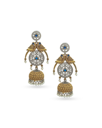 Royal Bluebird Dome Jhumkas