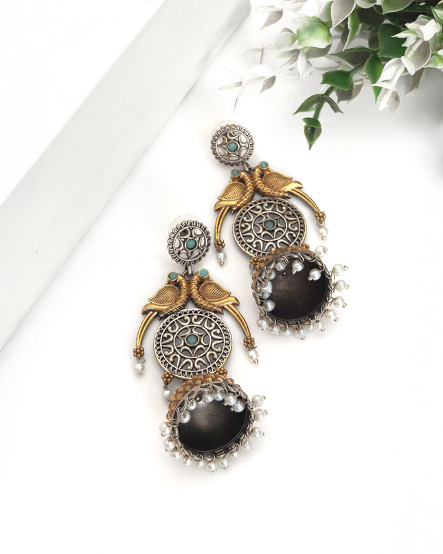 Emerald Birdsong Dome Jhumkas