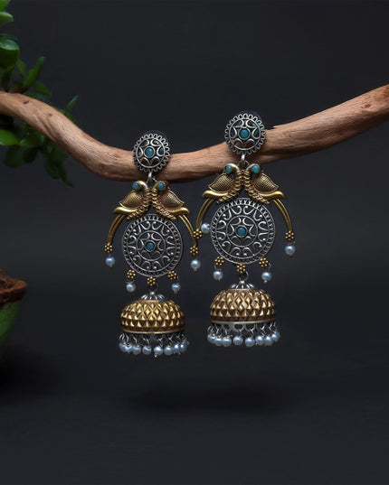 Emerald Birdsong Dome Jhumkas